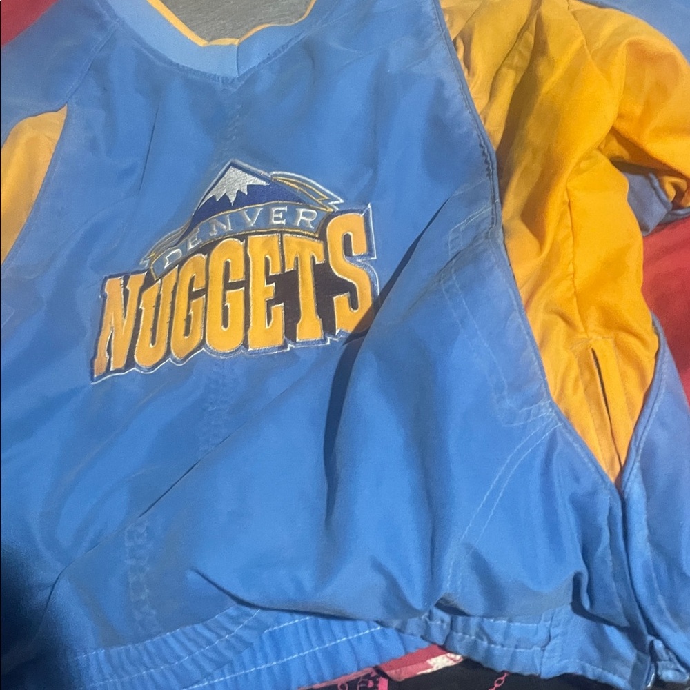 Reebok Blue and Gold Denver Nuggets Kids Windbreaker Pullover Jacket - Picture 4 of 4